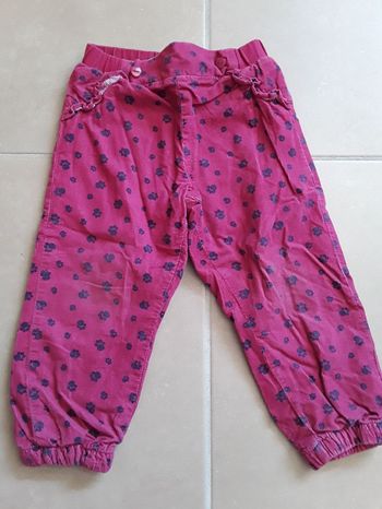Pantalon hiver velours fuschia fille 2 ans LUPILU TBE