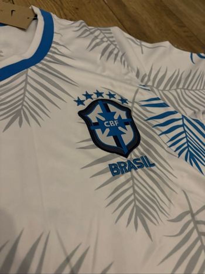 Maillot Brésil fleur Blanc et bleu - photo numéro 2