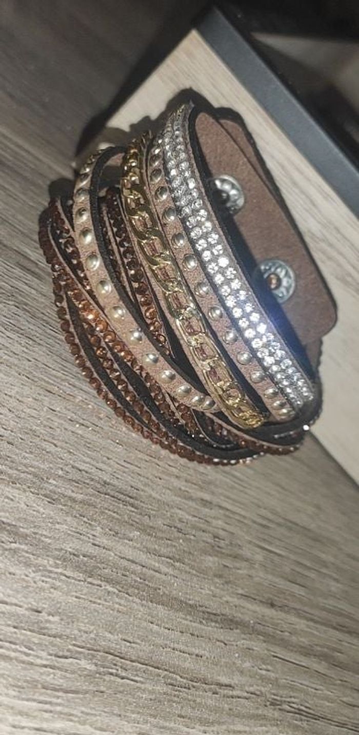 Bracelet manchette marron