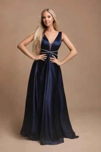 Robe longue satiné