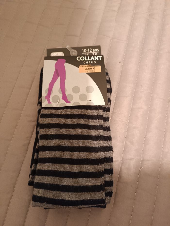 Collant chaud noir et gris