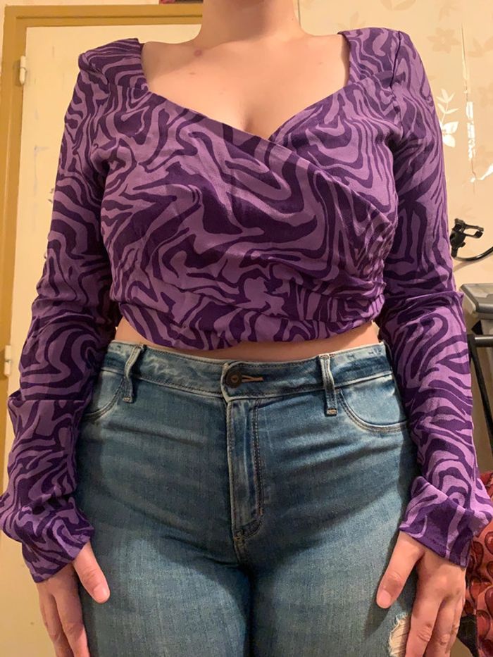 Crop top violet/mauve taille L