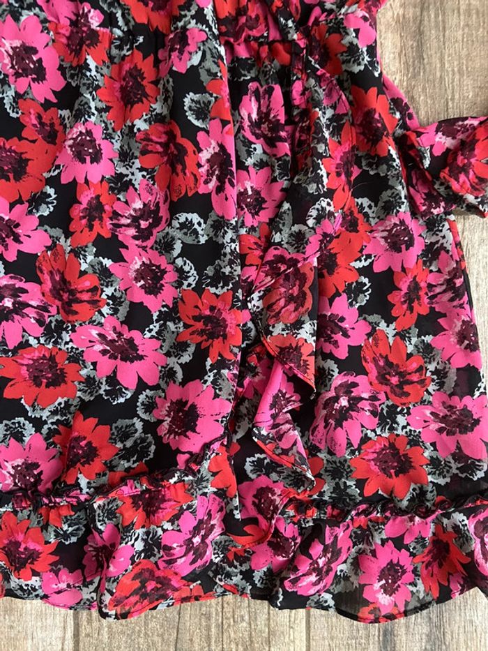 Petite robe courte à fleurs et volants h&m - photo numéro 3