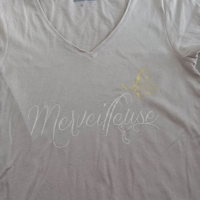 T-shirt femme avec col en V imprimé Inextenso taille M - photo numéro 3