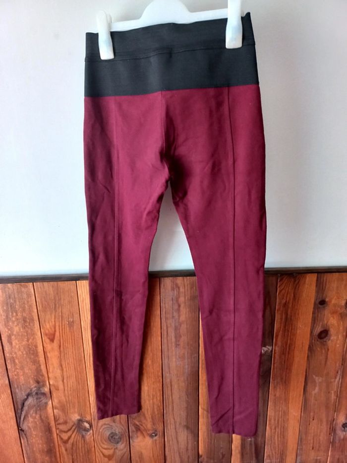 Leggins bordeau élastique à la taille - photo numéro 2