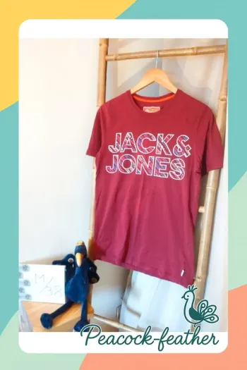 T-shirt Jack et Jones bordeaux homme 38/M