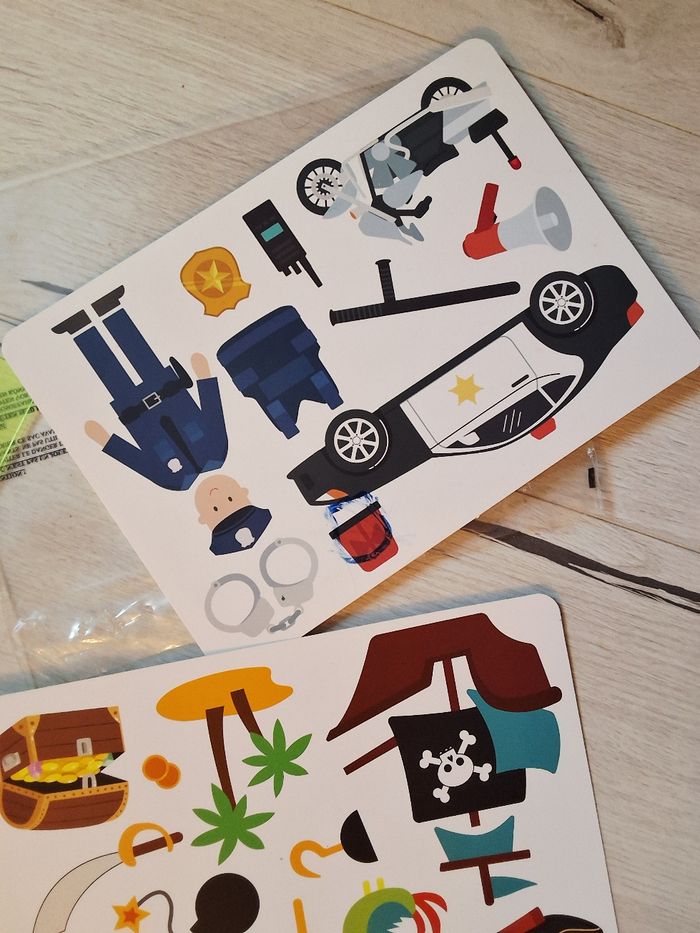 Règle de dessin pochoir à dessiner motifs police pirate véhicules chntier et coloriages - photo numéro 4