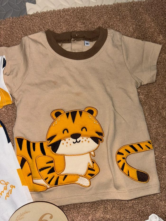 Lot Tee shirt été 6 mois animaux jungle - photo numéro 6