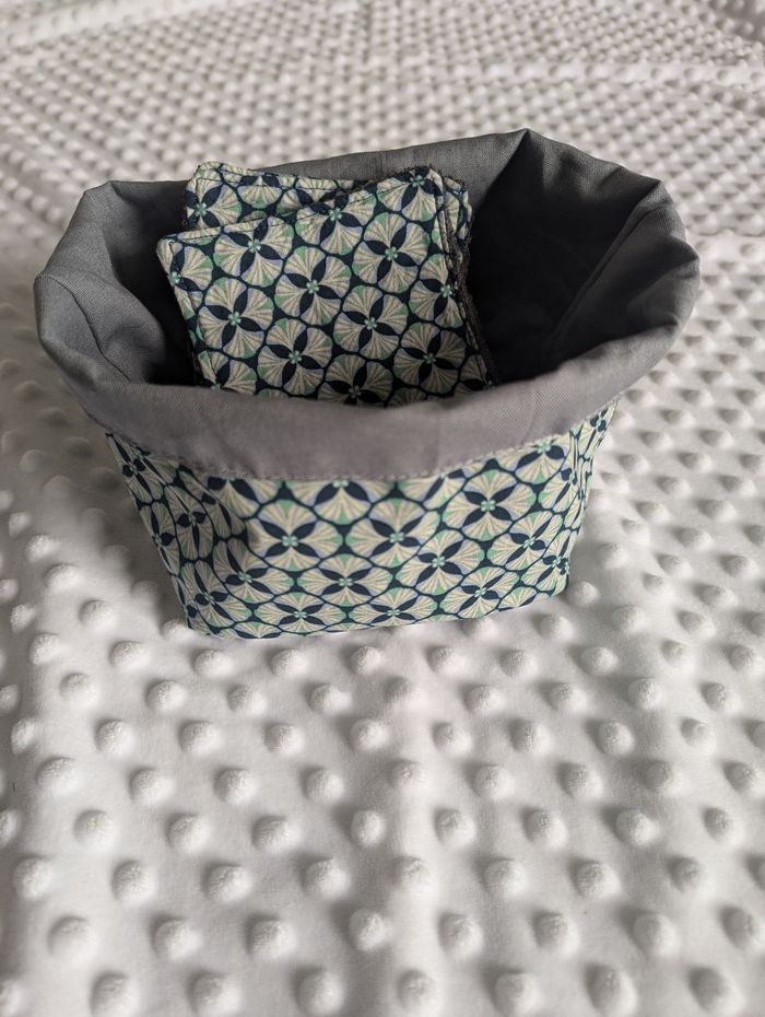 Panier et 10 lingettes lavables - photo numéro 2