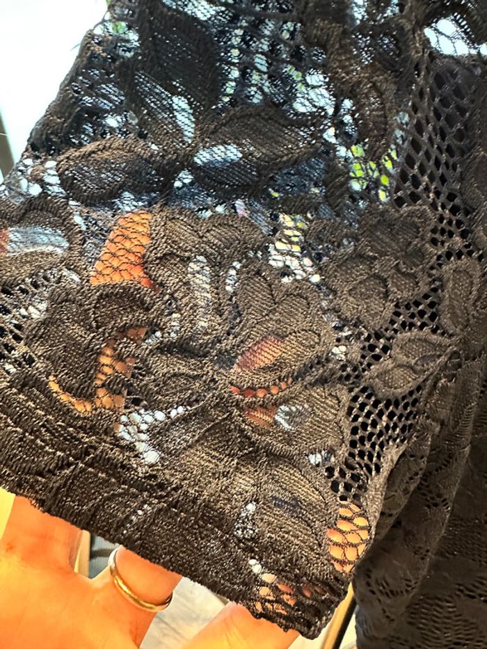 Robe élégante Bleu marine M en mousseline de soie - photo numéro 4