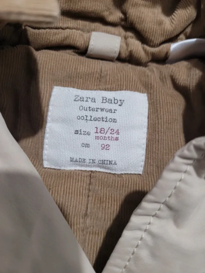 Zara Survêtement Bébé Garçon Veste à Capuche Double Poitrine Beige Clair - photo numéro 4