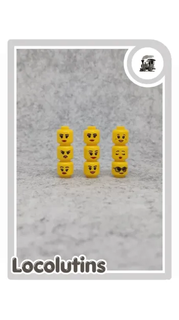 🚂 Lot de 9 têtes féminines ▪ compatibles Lego et génériques