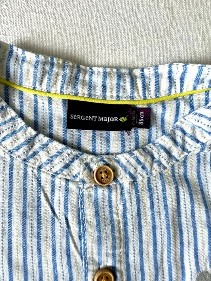 Ensemble été 3 pièces - short, chemise, gilet Sergent Major 24 mois – Lin & coton – Élément brodé - photo numéro 5