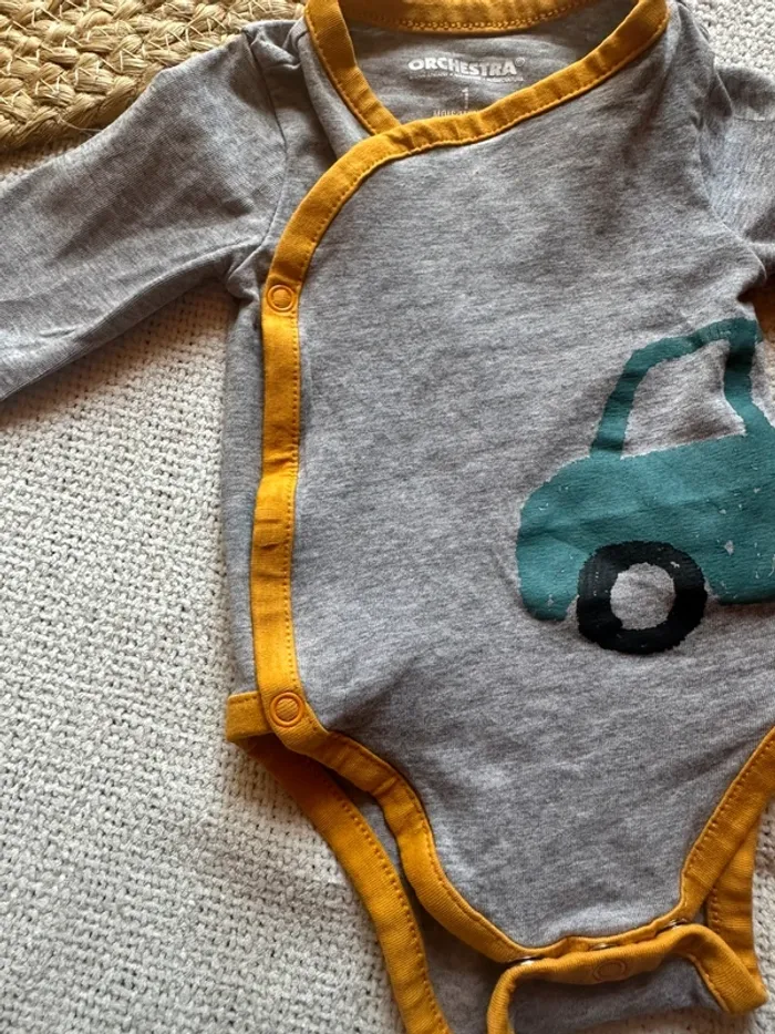 Body garçon Orchestra – 1 mois – Gris motif voiture - photo numéro 3