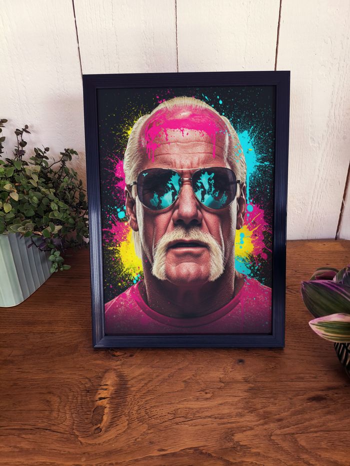Poster Affiche A4 (21 × 29,7 cm) pop art fluo – Déco murale inspirée de l’univers catch rétro
