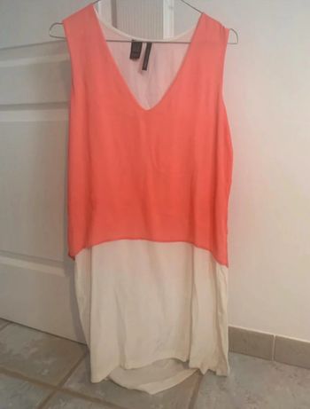 Robe Mango crème et corail taille xs