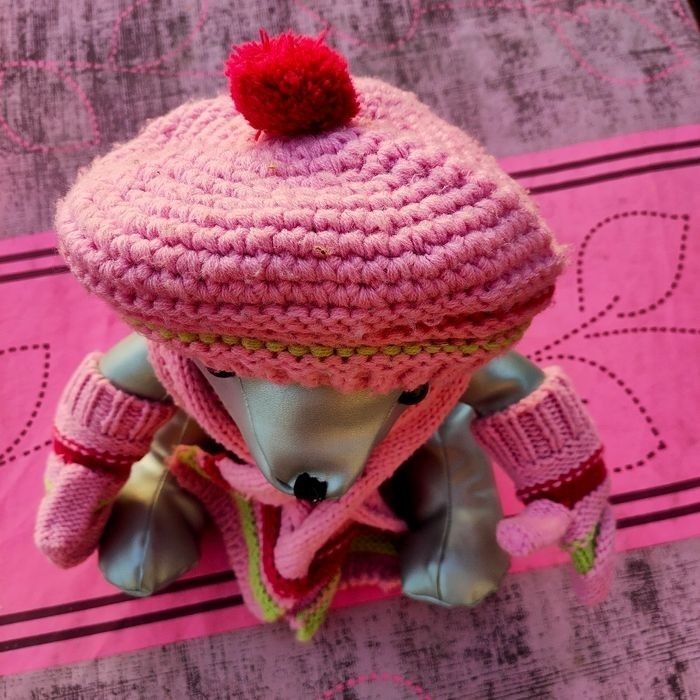 Ensemble bébé fille béret mouffles écharpe - photo numéro 2