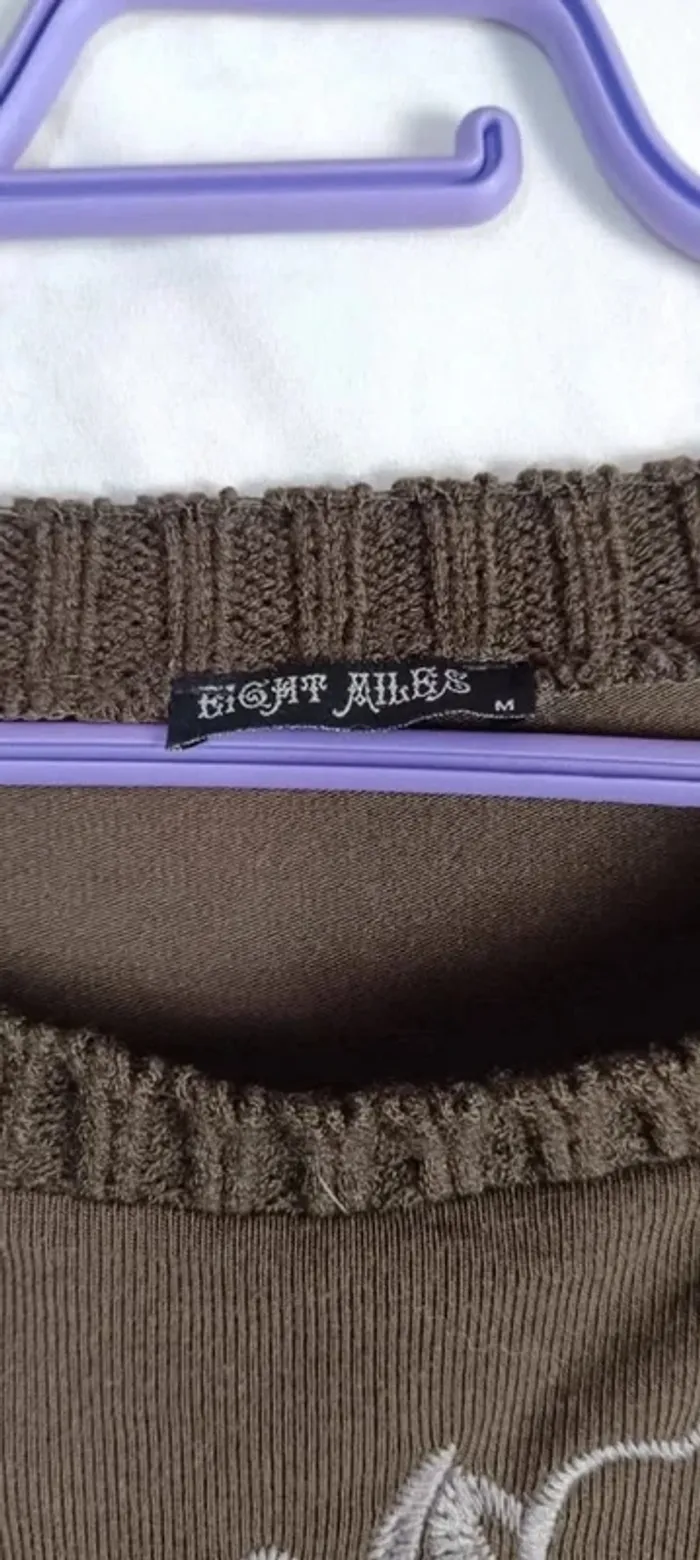 485- haut pull marron long , eight ailes, Taille M - photo numéro 2