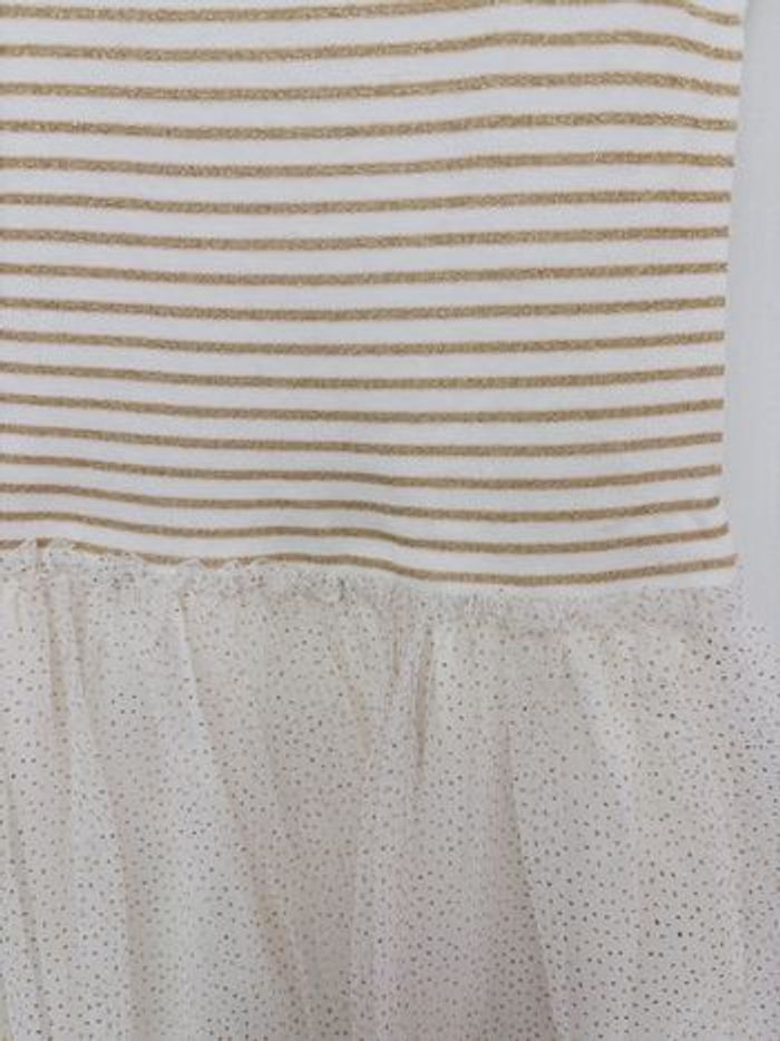Robe de fête fille Petit Bateau doré pailletée et tulle 10 ans neuve etiquette - photo numéro 3