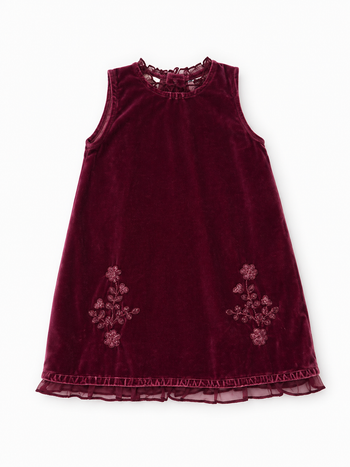 Robe velours, tulle, broderies et strass, fille, 24 mois / 2 ans ( 86 cm )