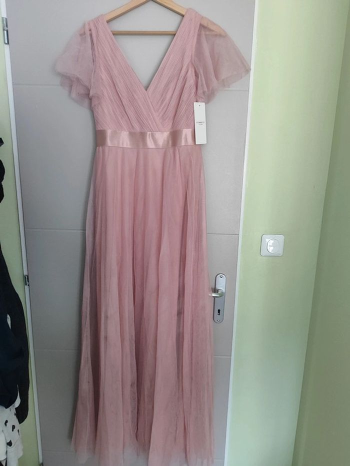 Robe demoiselle d'honneur longue avec tulle