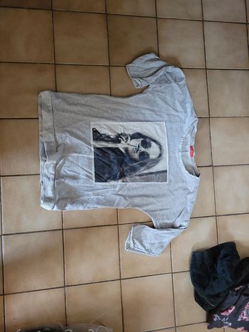 Pull manches mi court gris  14 ans Tissaia