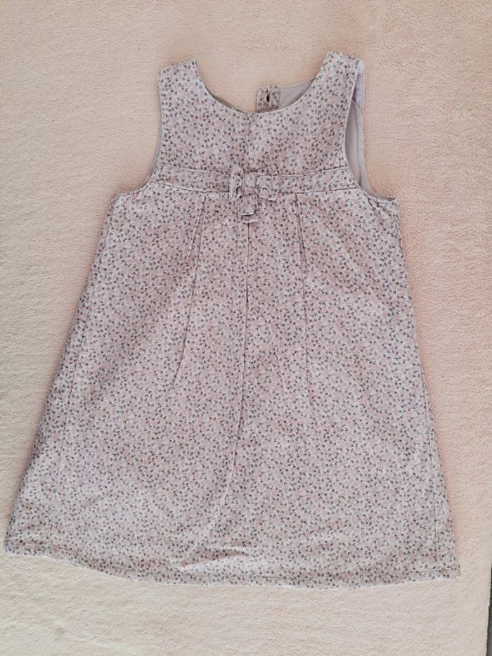 Ensemble Grain de Blé 36 mois : robe chasuble motif liberty parme et t-shirt manches longues violet - photo numéro 5