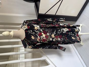 Robe manches longues Mademoiselle R La Redoute noire à fleurs automnales multicolores