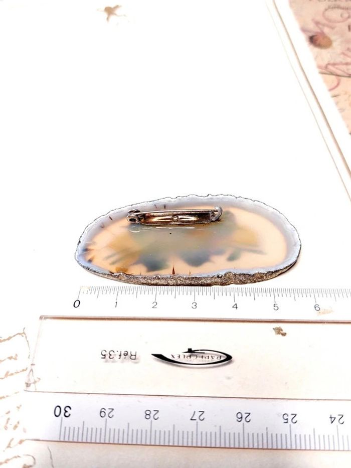 Magnifique broche vintage peinture floral - photo numéro 3