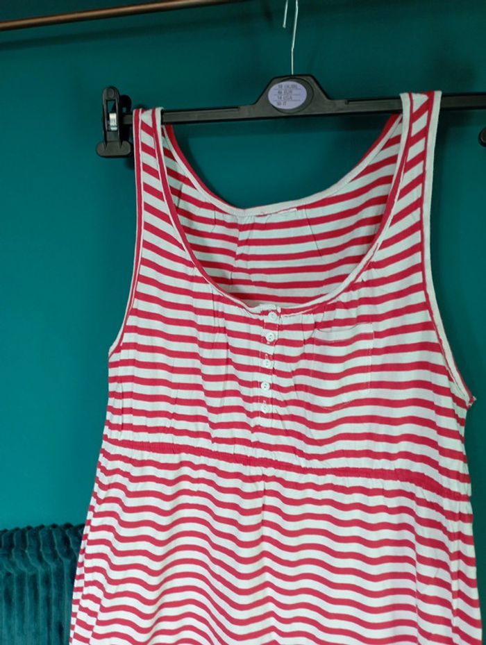 Robe d'été coton rayé blanc et rouge - photo numéro 2