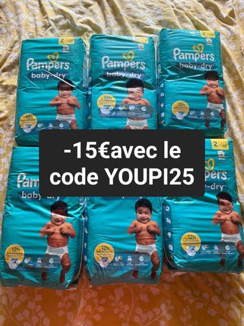 Six pack de couches Pampers taille 2 normal