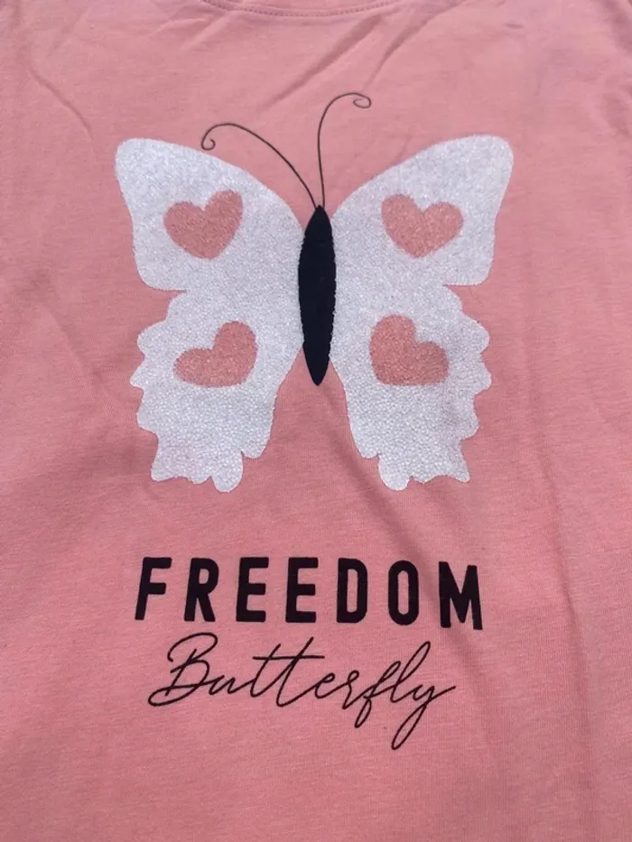 T-shirt rose papillon Gémo 12ans - photo numéro 4