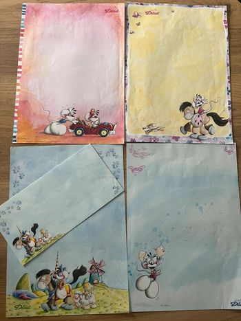 Lot de 60 feuilles DIDDL - blanches et couleurs - papiers à lettres avec enveloppe - A4 A5 A6