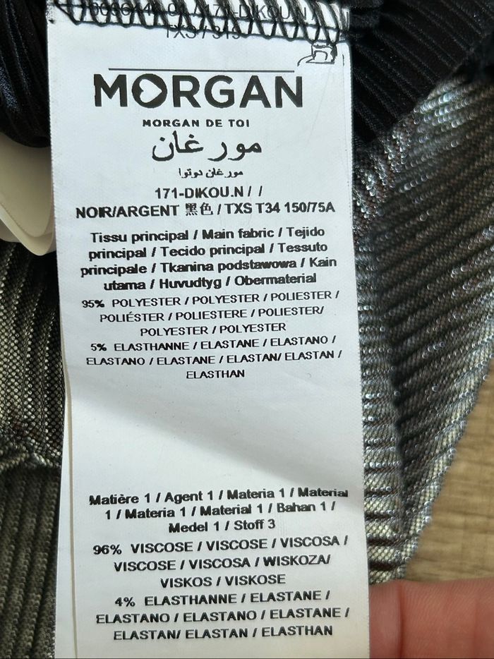 Blouse noire et argentée sans manches Morgan taille XS jamais portée - photo numéro 10