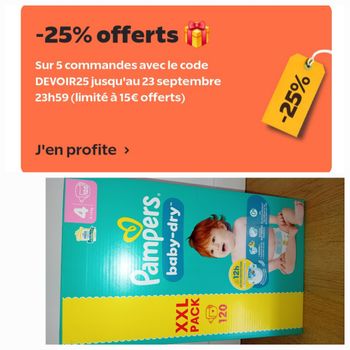 Couches pampers taille 4