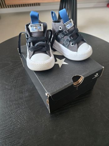 ​Chaussures Bébé CONVERSE All Star T.19 - Gris/Noir/Bleu - TBE