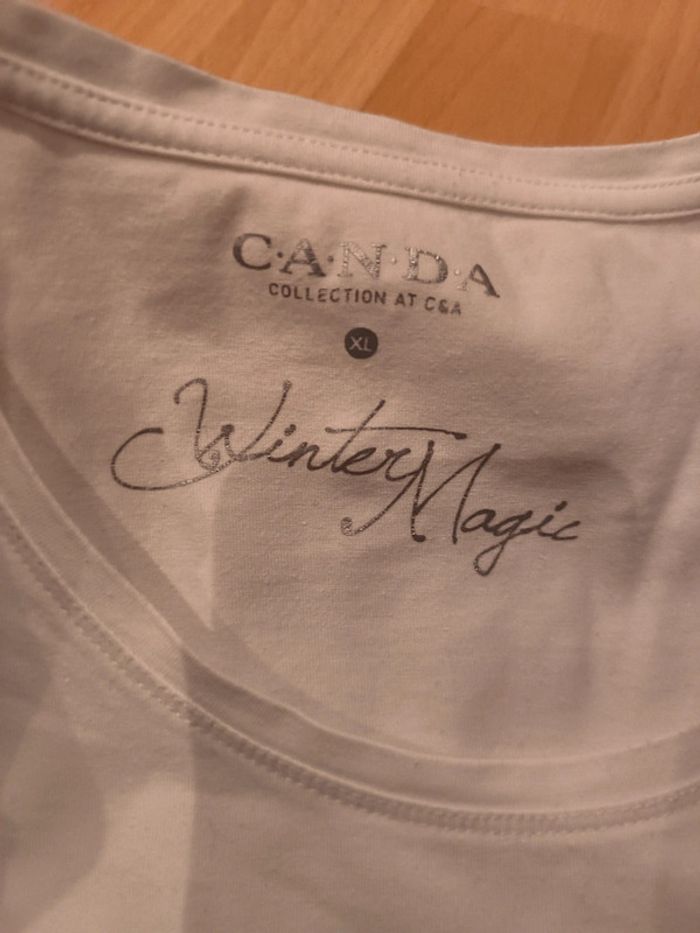 T-shirt blanc manches 3/4 Canda taille XL - photo numéro 3