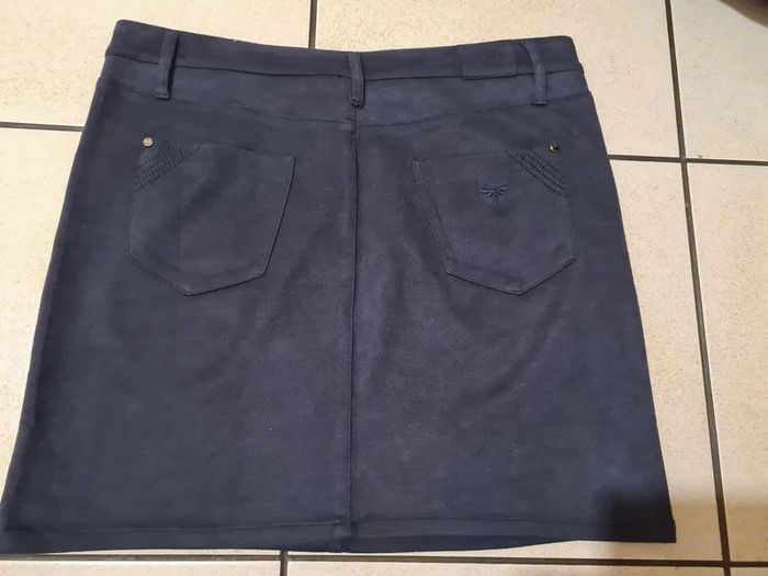 Jupe marine velours taille 38 - photo numéro 2