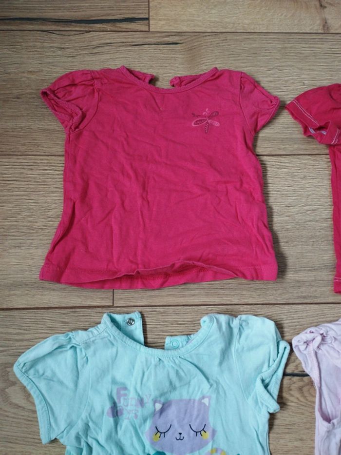 Lot de 4 t-shirts filles 12 mois - photo numéro 3