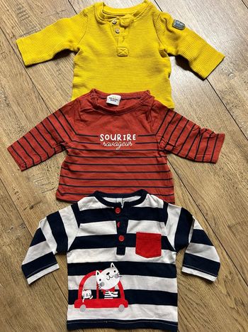 Lot de 3 t shirts manches longues 3 mois