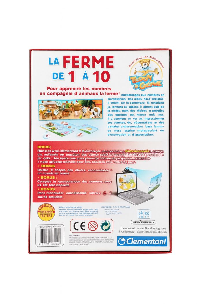 Jeu éducatif La Ferme 1 à 10 – Apprentissage des chiffres avec animaux (Clementoni, 3-5 ans) - photo numéro 2