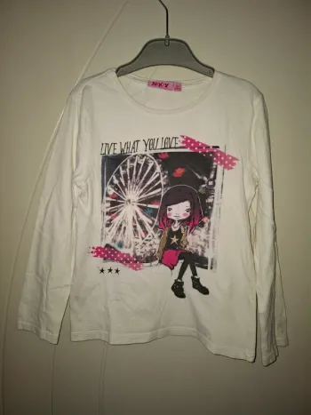 T-shirt manches longues crème Kiabi 8 ans