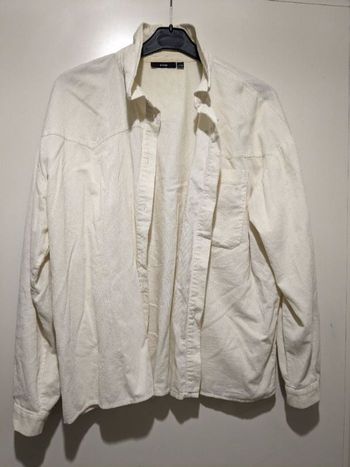 Chemise en velours côtelé Kiabi Écru. Taille L