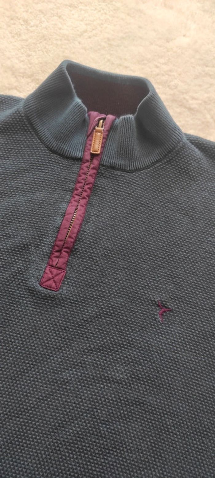 Pull col montant avec zip au cou Carnet de Vol L bleu Marine - photo numéro 5