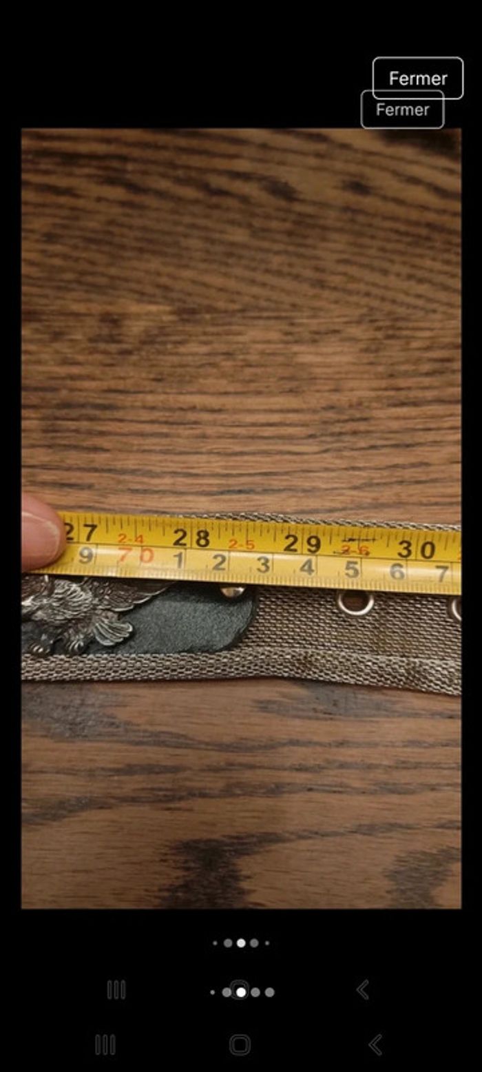 Ceinture en métal/cuir/aigles ajustable 80/90cm - photo numéro 15