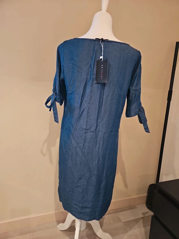 Robe en jeans nœuds aux manches LolaLiza 36 neuve étiquette - photo numéro 3