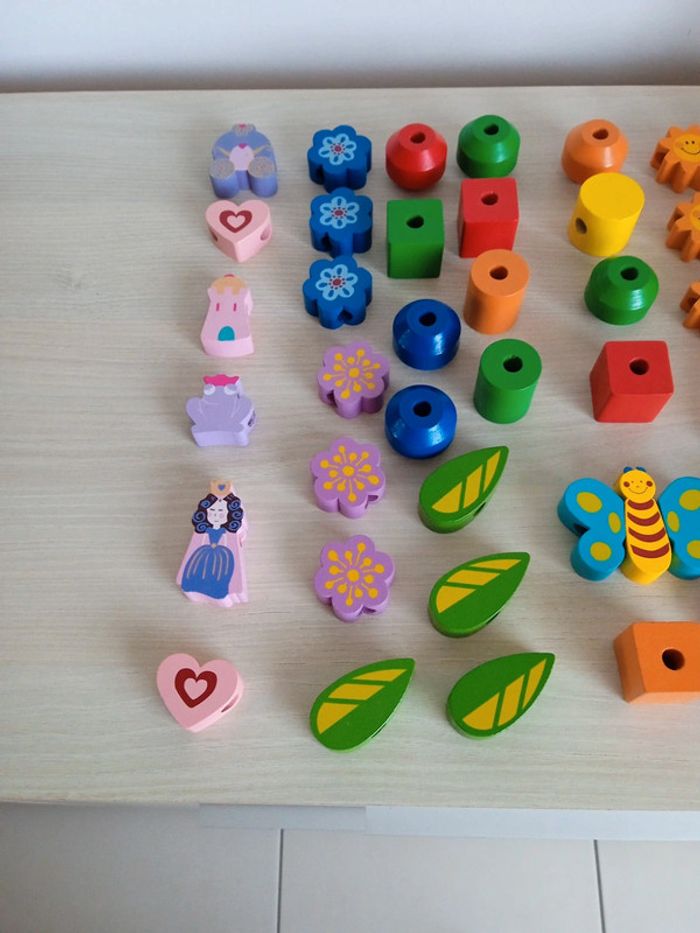 Grosses perles bois multicolores - photo numéro 2
