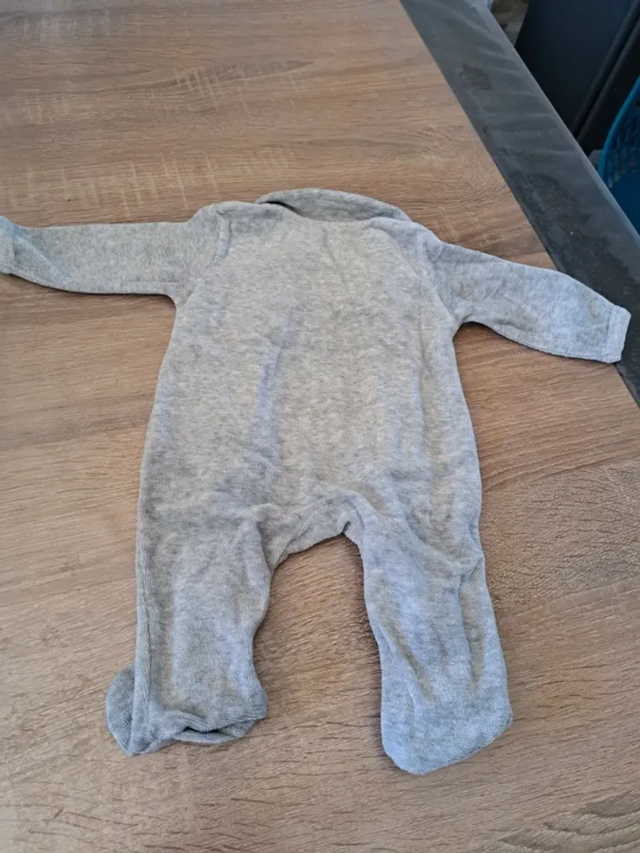 Pyjama grenouillère naissance gris - photo numéro 2