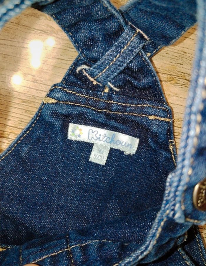 Jolie robe salopette été en jeans fille 3 mois - photo numéro 5