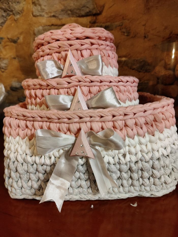 Pack de paniers de rangement en trapilho pour bébé - photo numéro 3